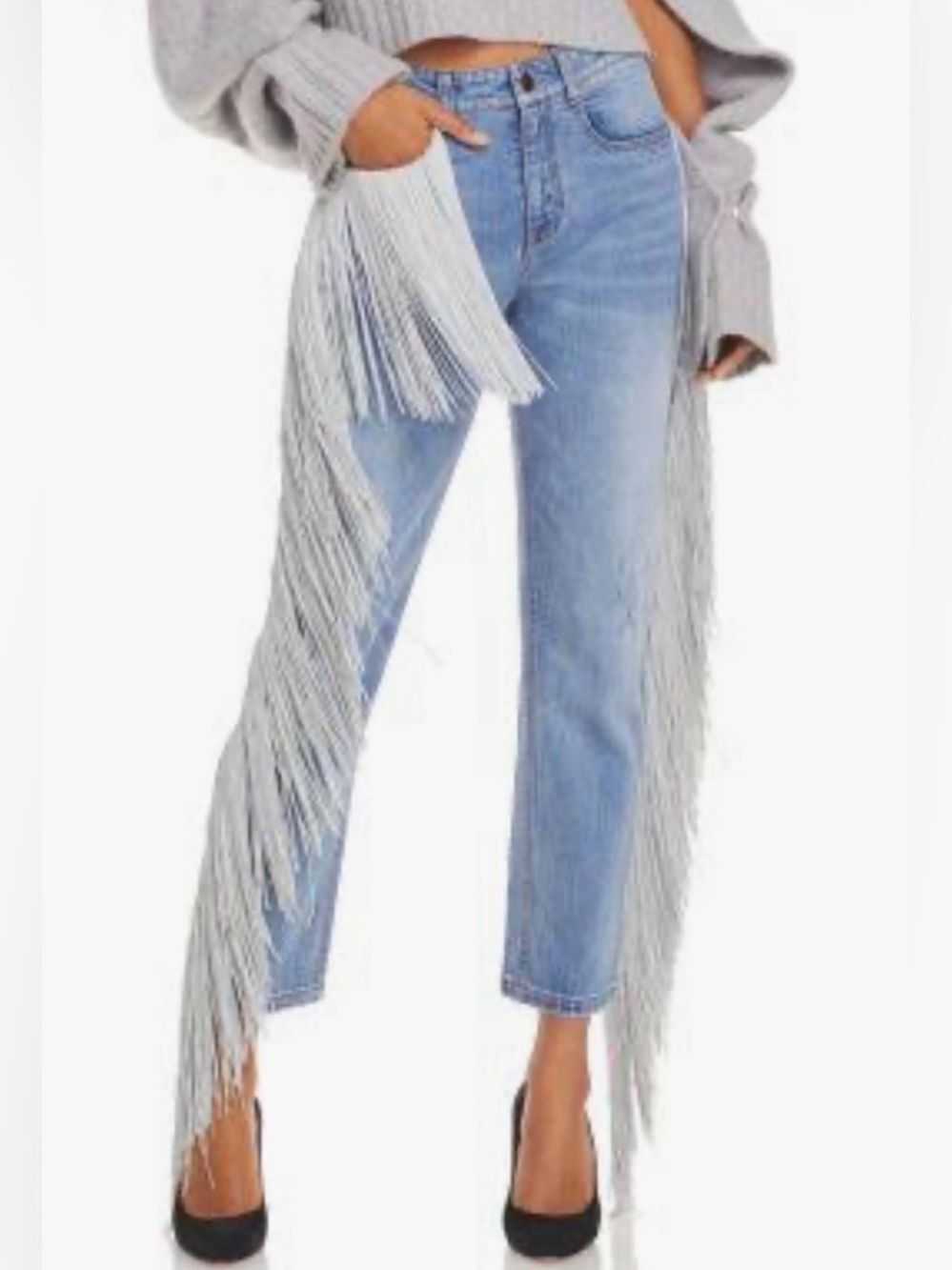 Hellessy Beau jeans w fringe Size 4 NWT